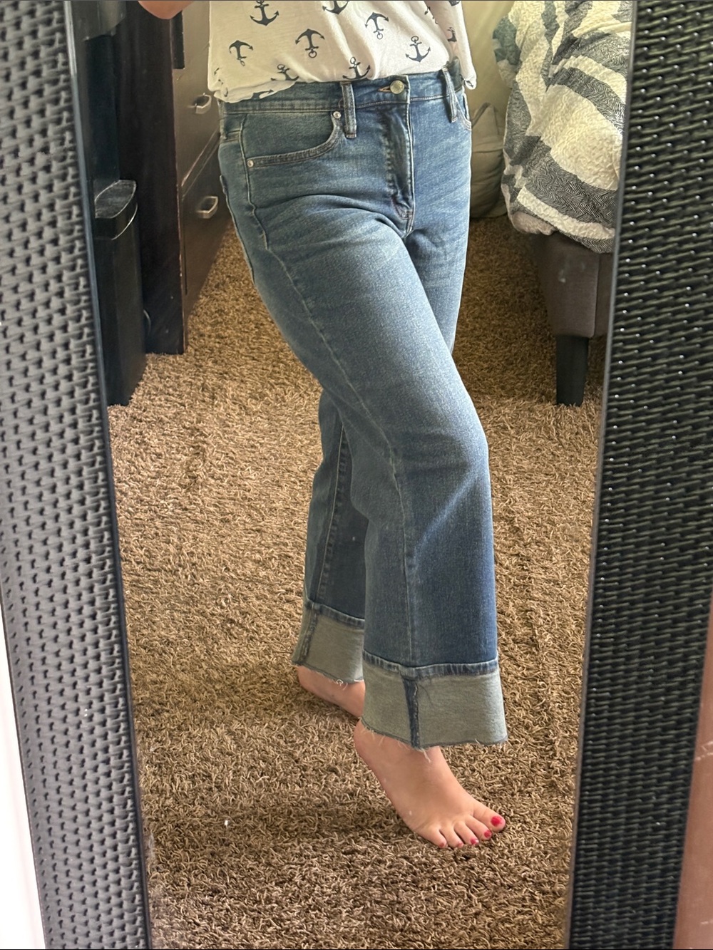 Scoop 6 Blue Women's Cropped Straight Jeans